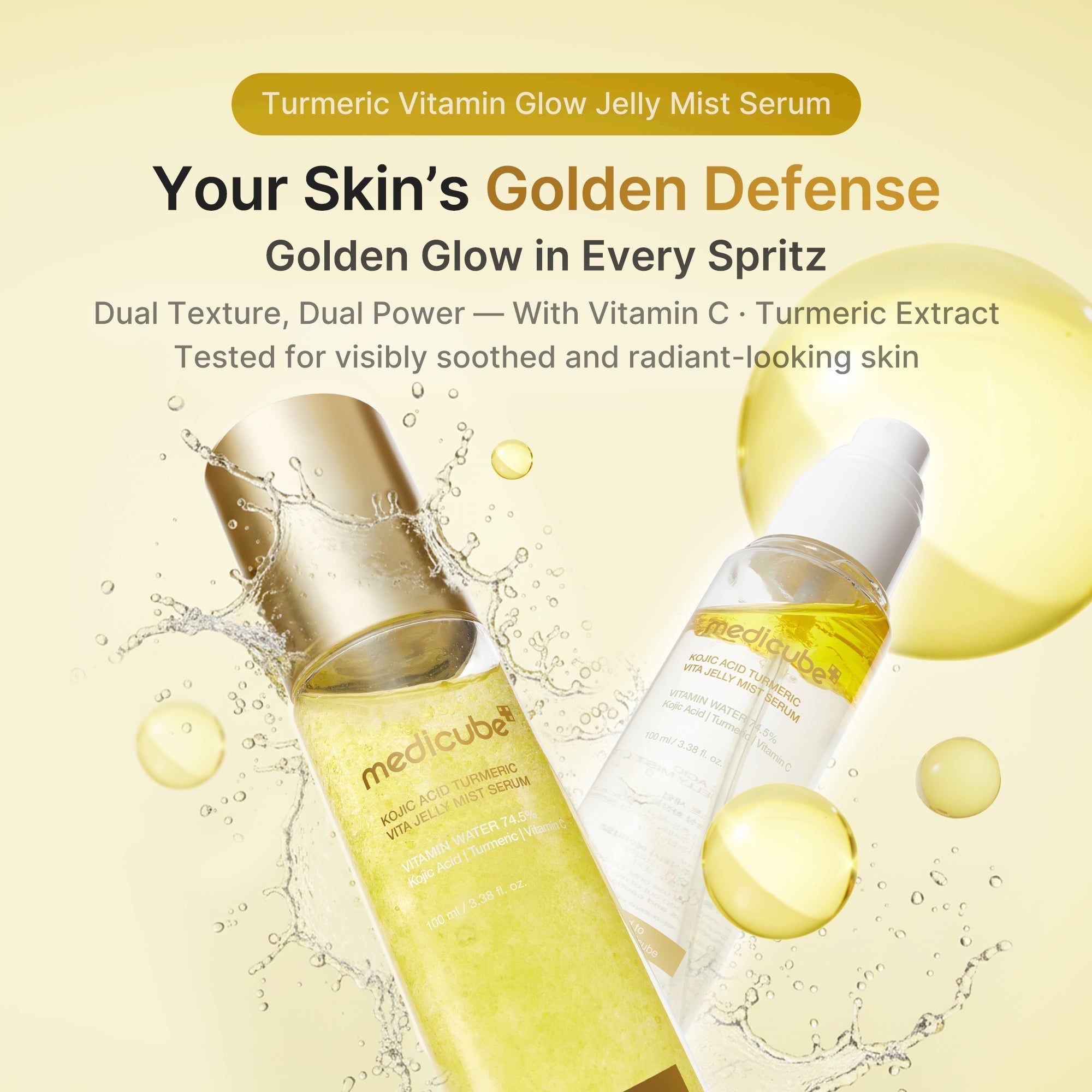 Kojic Acid Turmeric Vitamin Gold Jelly Mist Serum - Daily Face Care
