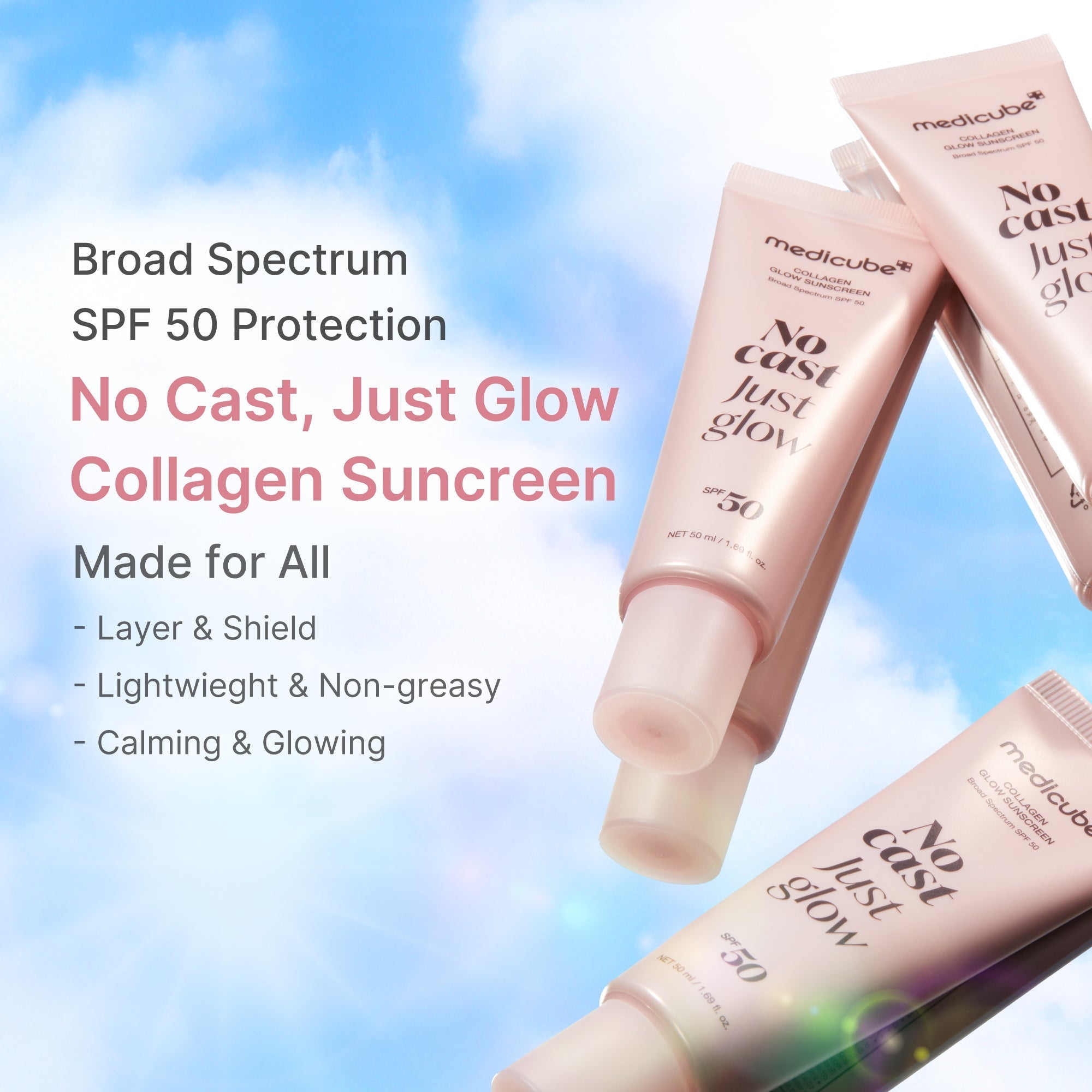 No Cast Just Glow Collagen Sunscreen - Refresh Your Skin