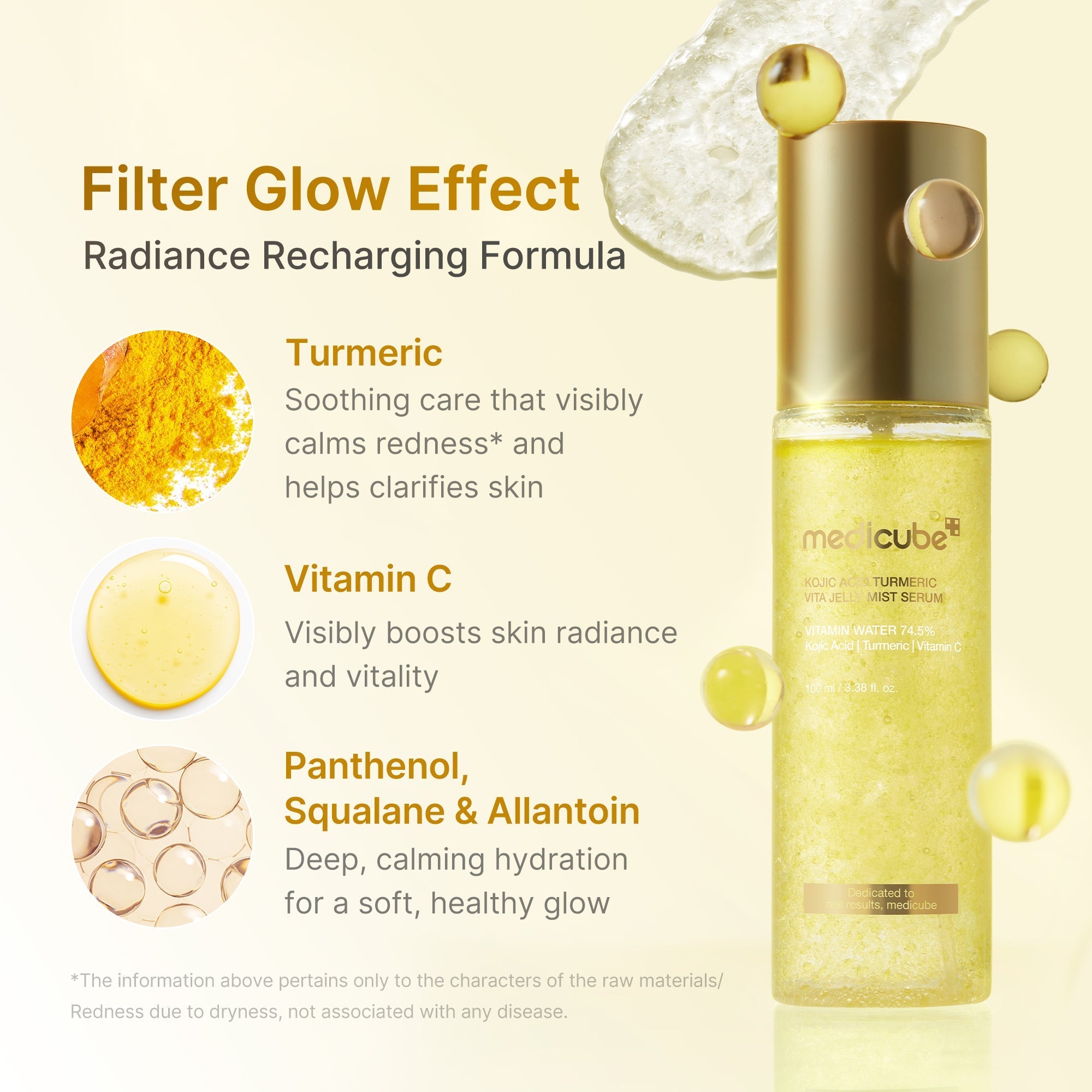 Kojic Acid Turmeric Vitamin Gold Jelly Mist Serum - Daily Face Care