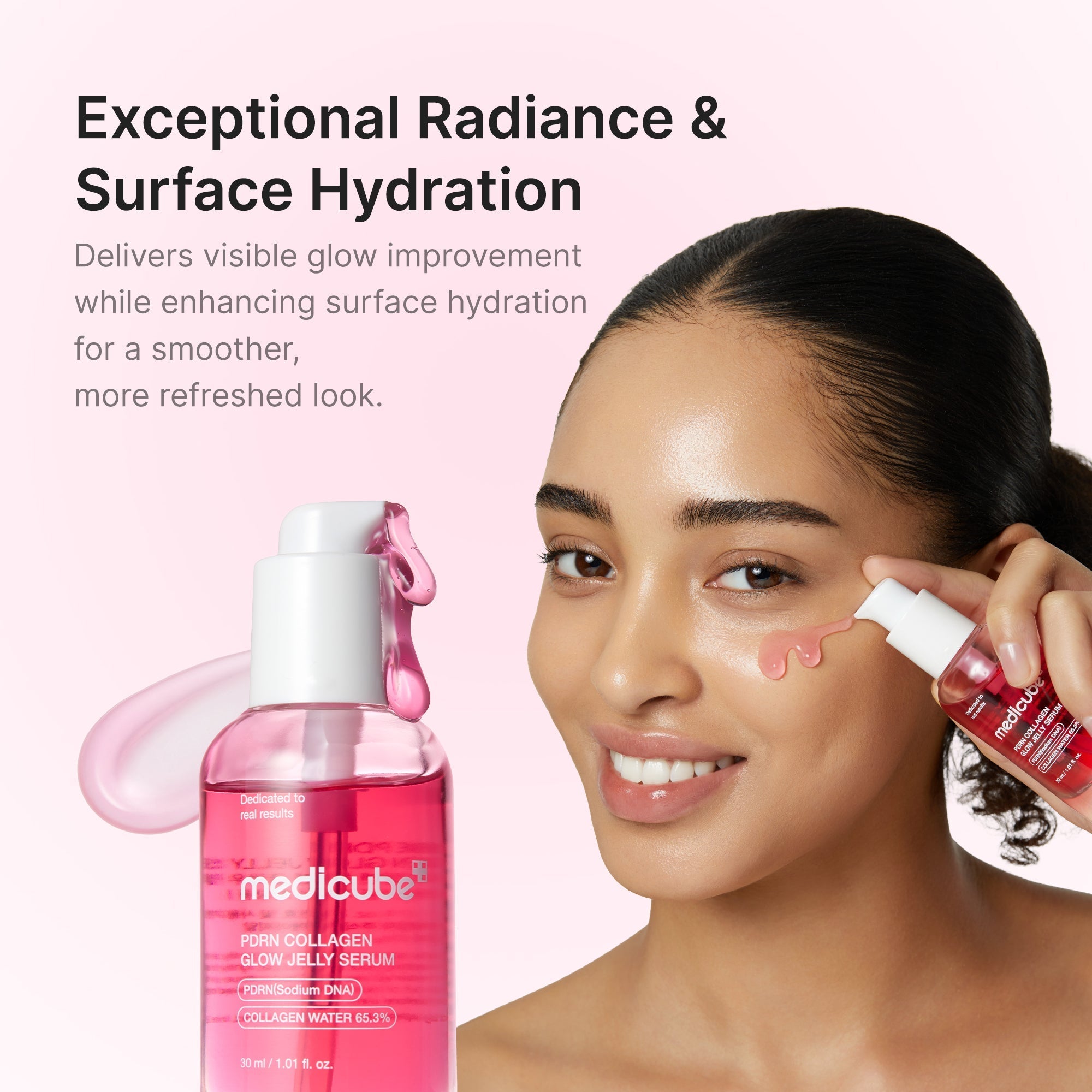 PDRN Pink Collagen Glow Jelly Serum - Soft Glow Look