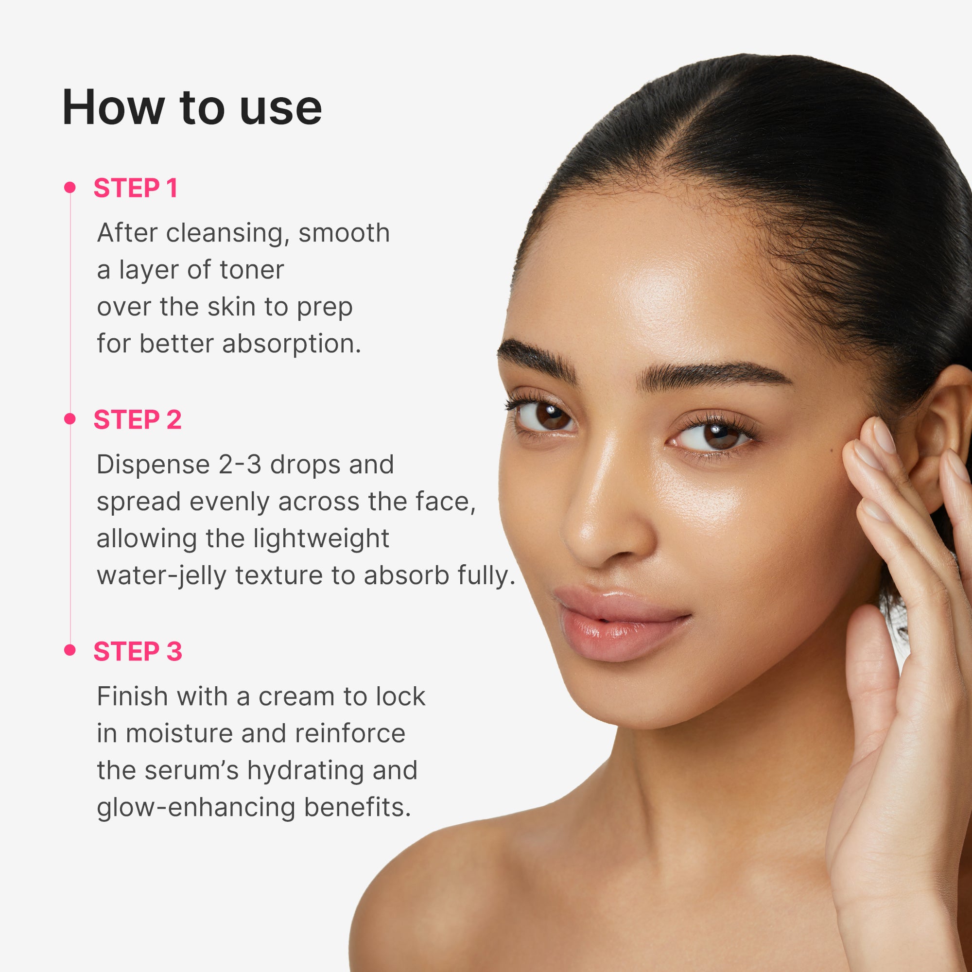 PDRN Pink Collagen Glow Jelly Serum - Soft Glow Look