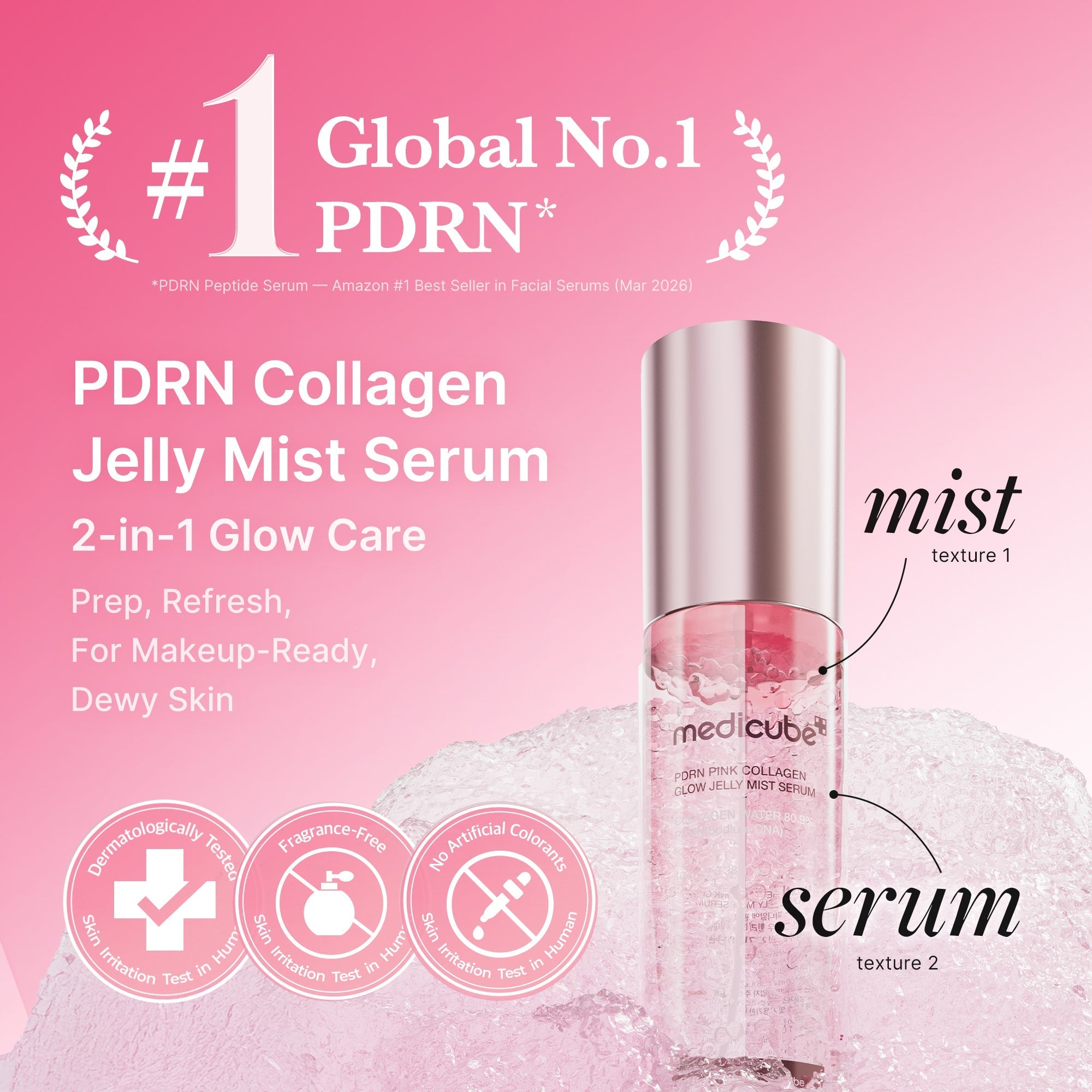 PDRN Pink Collagen Glow Jelly Mist Serum - Glow and Go