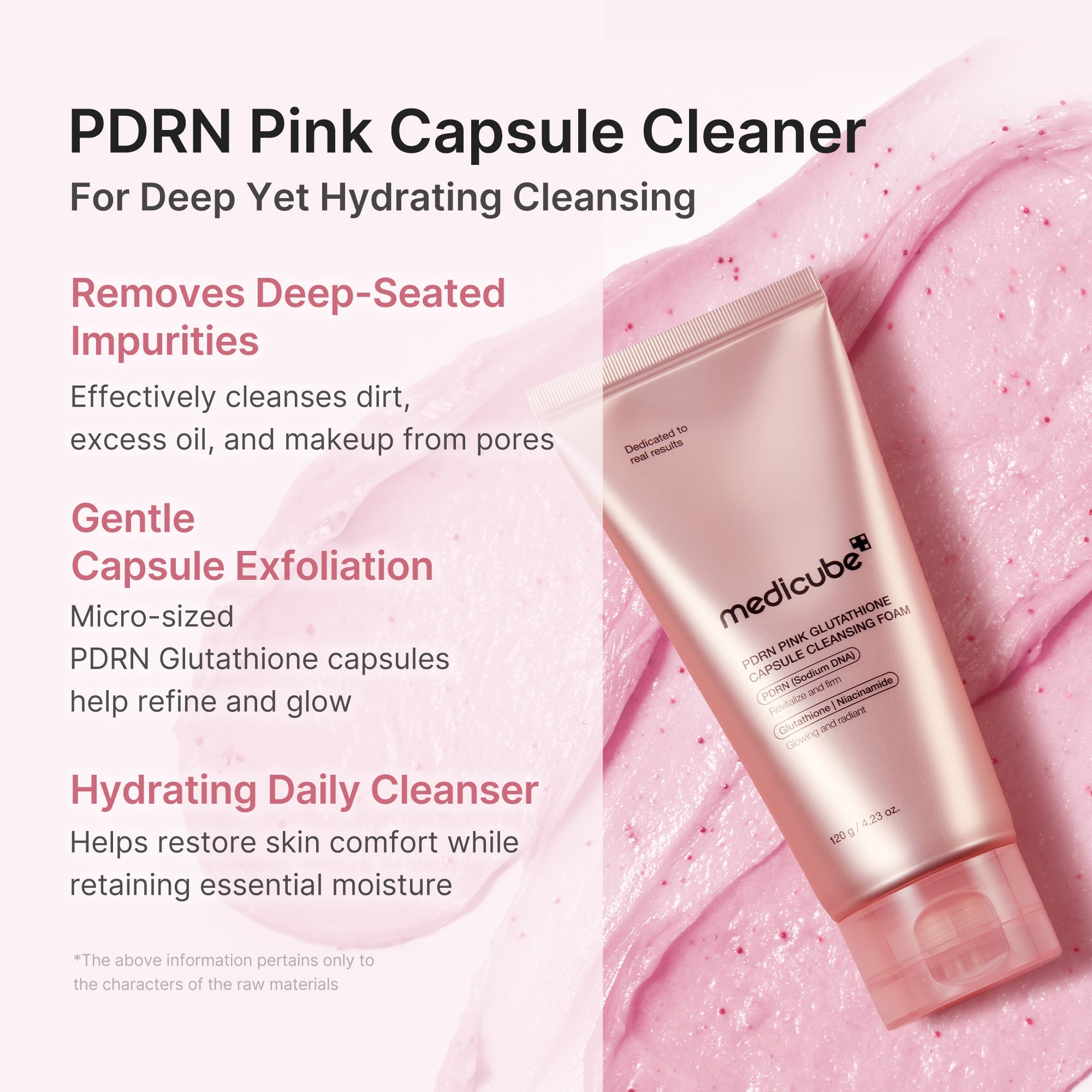 PDRN Pink Glutathione Capsule Foam Cleanser - Made for Fresh Skin