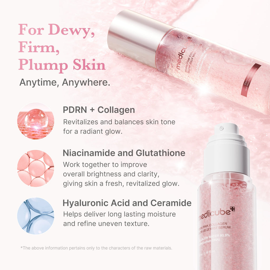 PDRN Pink Collagen Glow Jelly Mist Serum - Glow and Go