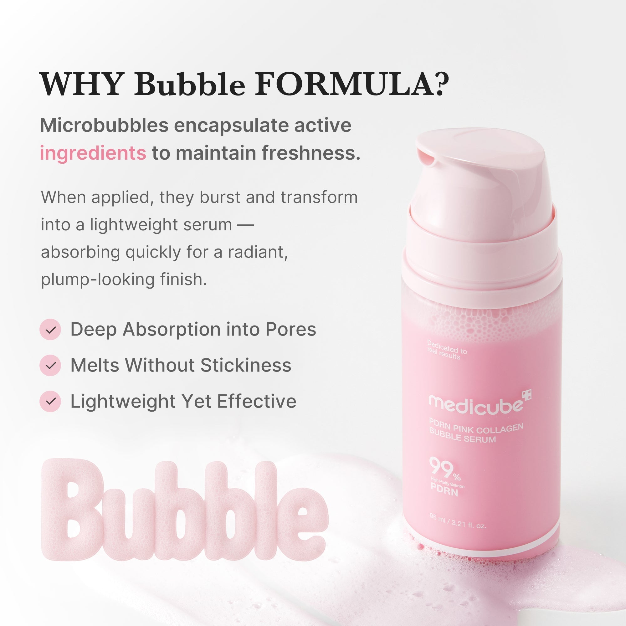 PDRN Pink Collagen Bubble Serum - Made for Skin Care