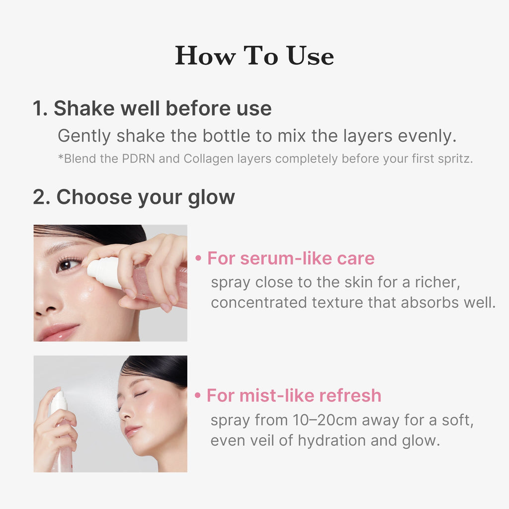 PDRN Pink Collagen Glow Jelly Mist Serum - Glow and Go
